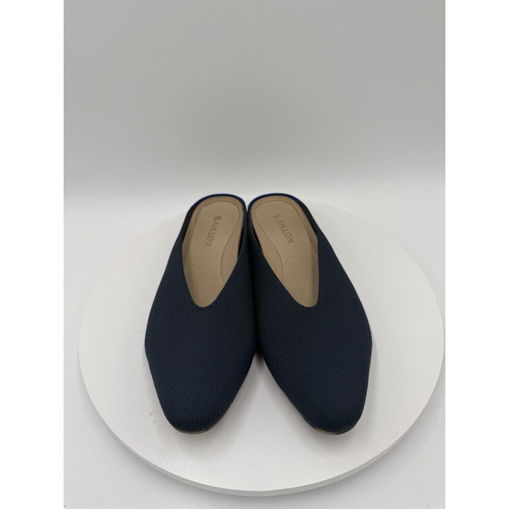 Rothy's The Almond Demi Mule Flats Womens Size 8.5 Navy Washable Knit - Picture 3 of 9